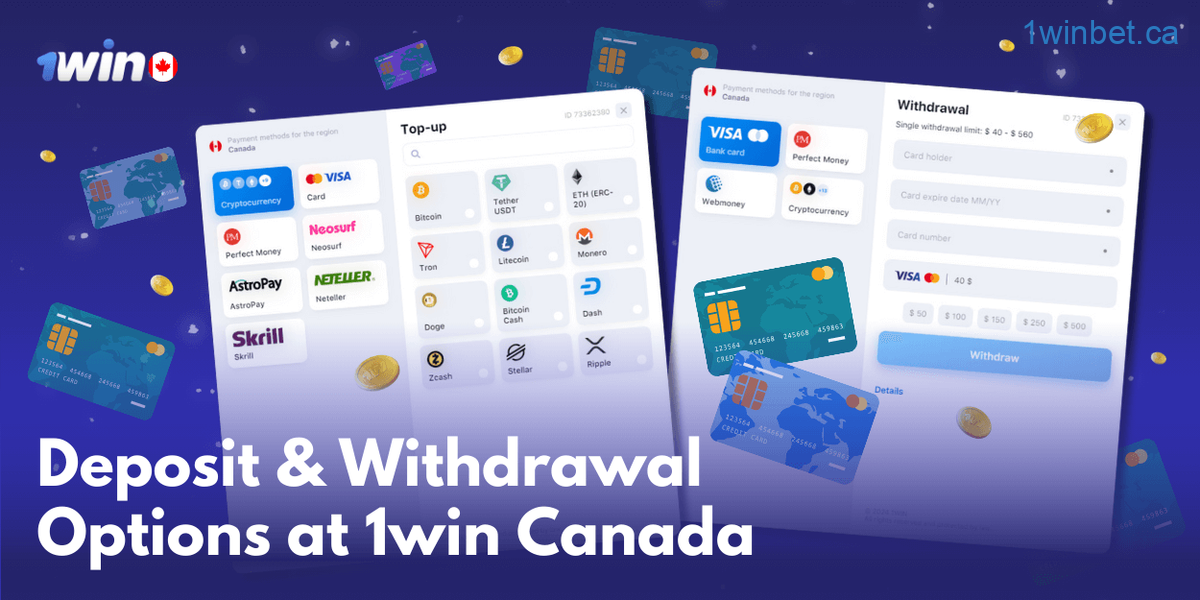 1win offers 7 deposit/withdrawal methods in Canada with low fees and flexible limits