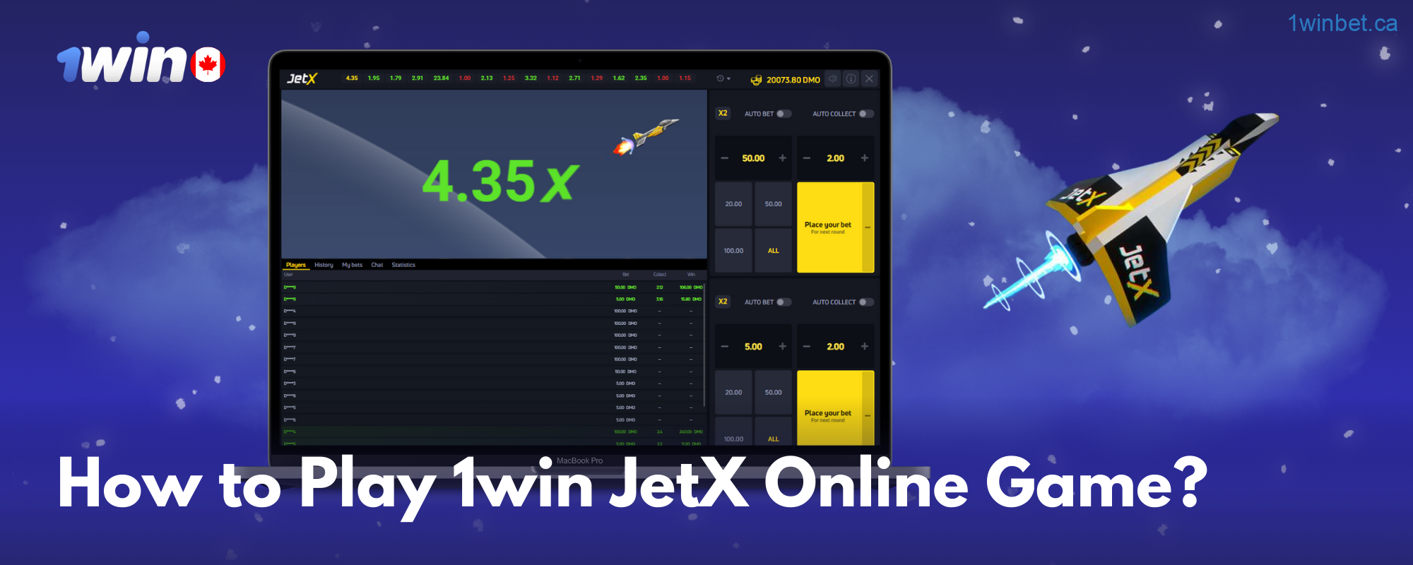 Learn to play JetX at 1win Canada: bet, watch the plane, and cash out before it crashes