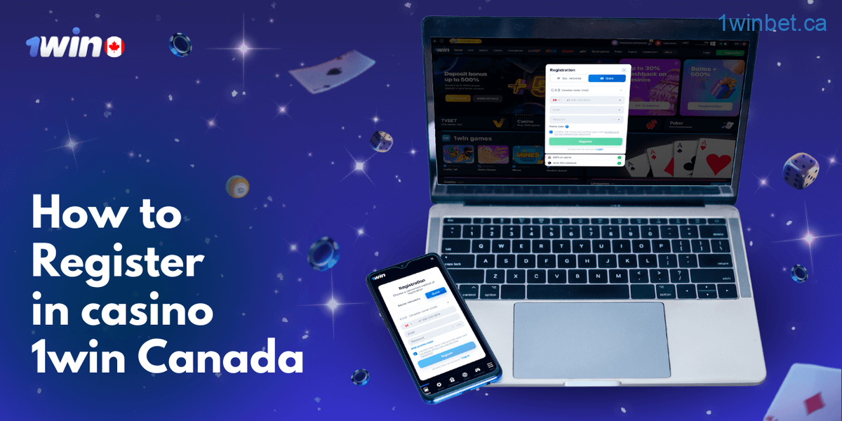 It is easy to register with 1win Canada via the website or iOS/Android app