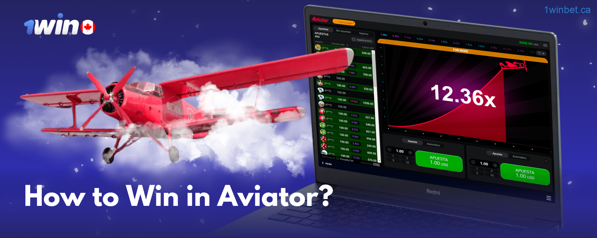 Take advantage of our strategic 1win Aviator Canada playing tips to increase your chances of winning big