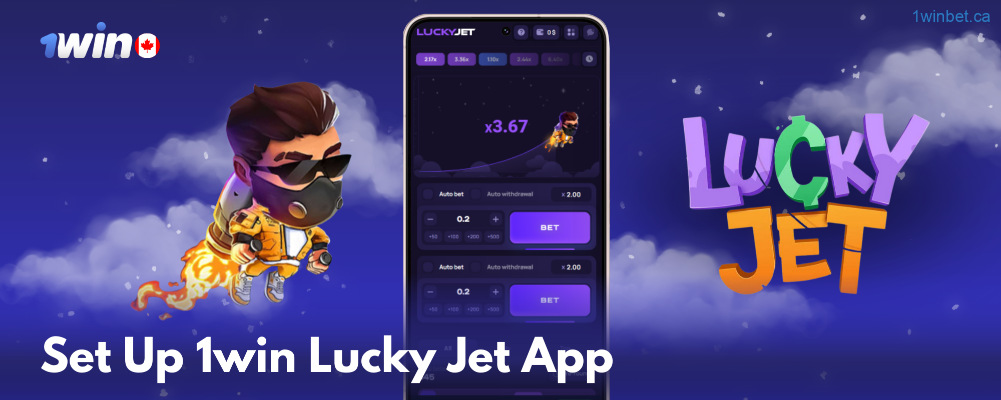 Download the 1win Lucky Jet app in Canada for iOS/Android for mobile crash game fun